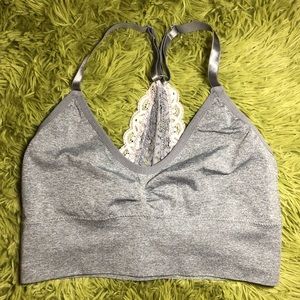 jessica simpson gray seamless racer back bralette